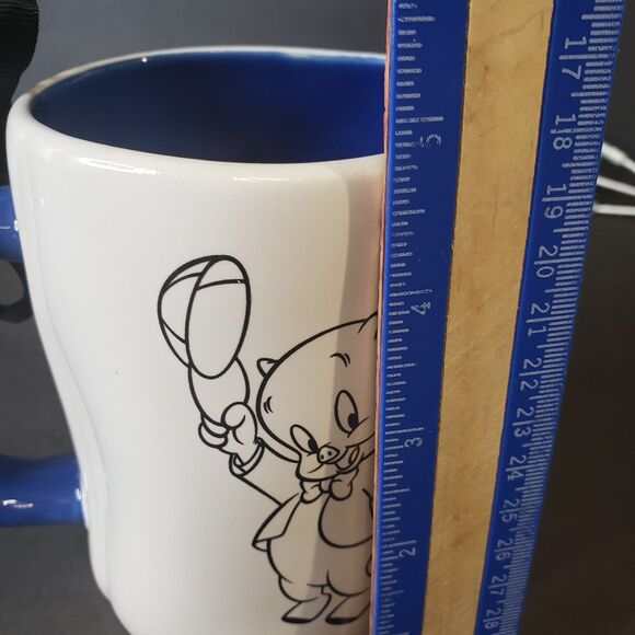Adorable Rae Dunn Looney Tunes Collectible Porky Pig Stoneware Double Sided Mug - Picture 4 of 7